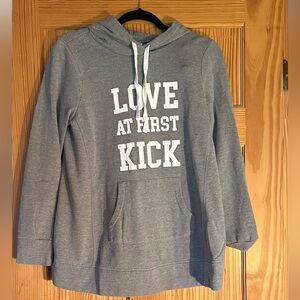 Motherhood Maternity love at first kick hoodie